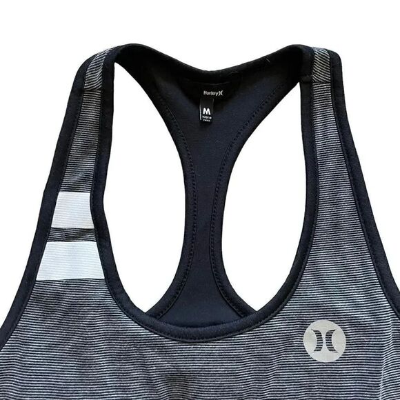 Hurley Nike Gray Sleeveless Athletic Workout Racerback Built in Bralette SZ M - Picture 2 of 11